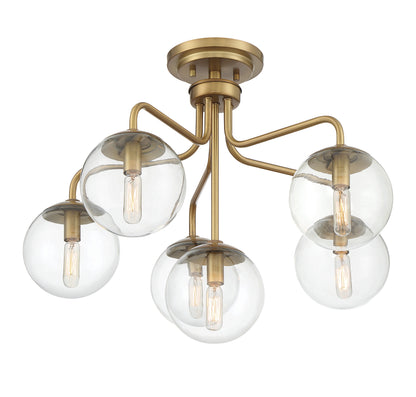 Marco 6-Light Ceiling Light in Warm Brass