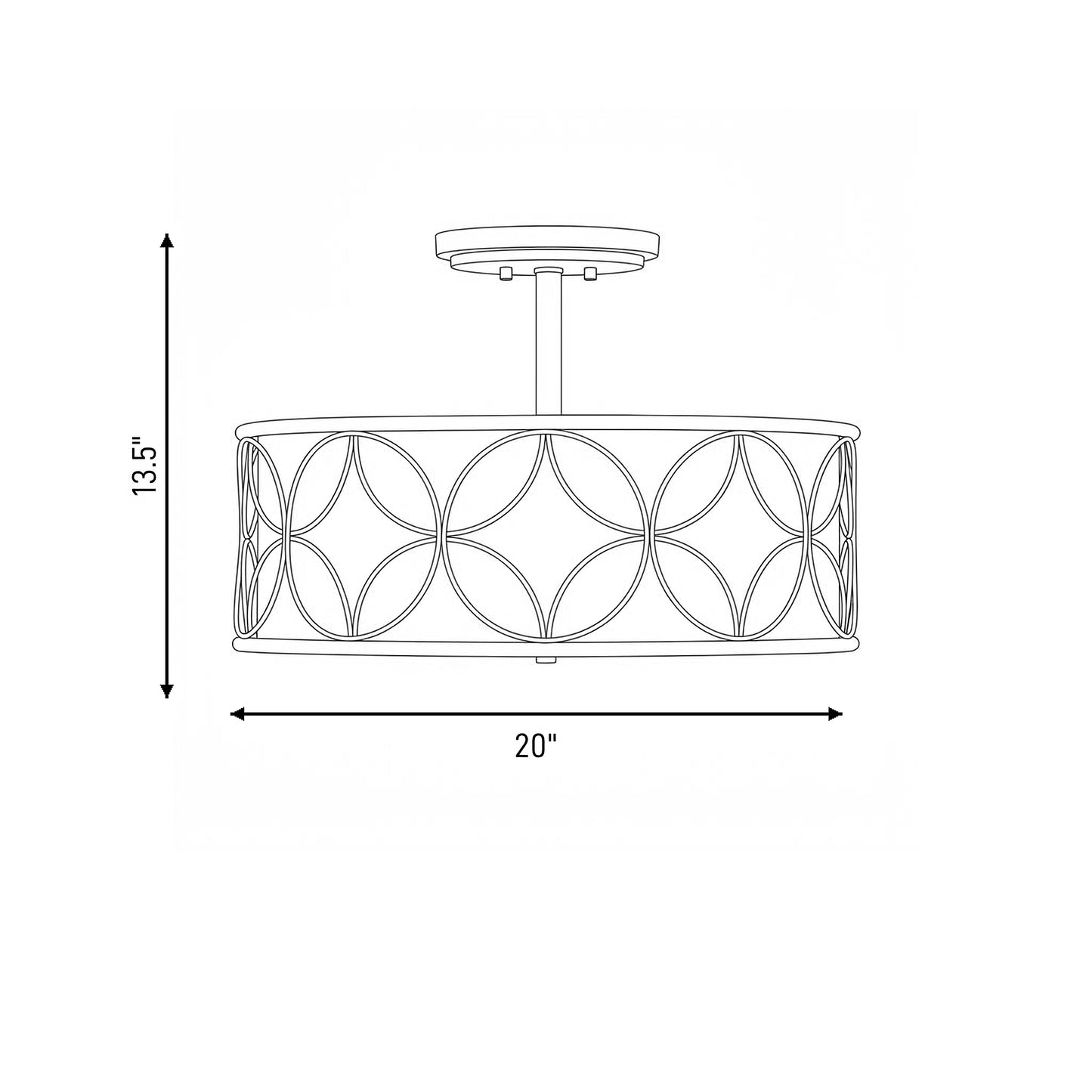 Reid 4-Light Ceiling Light in Polished Nickel
