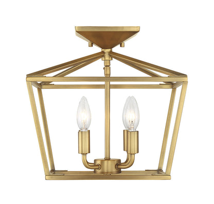 Savoy House Townsend 4-Light Semi-Flush Mount Warm Brass