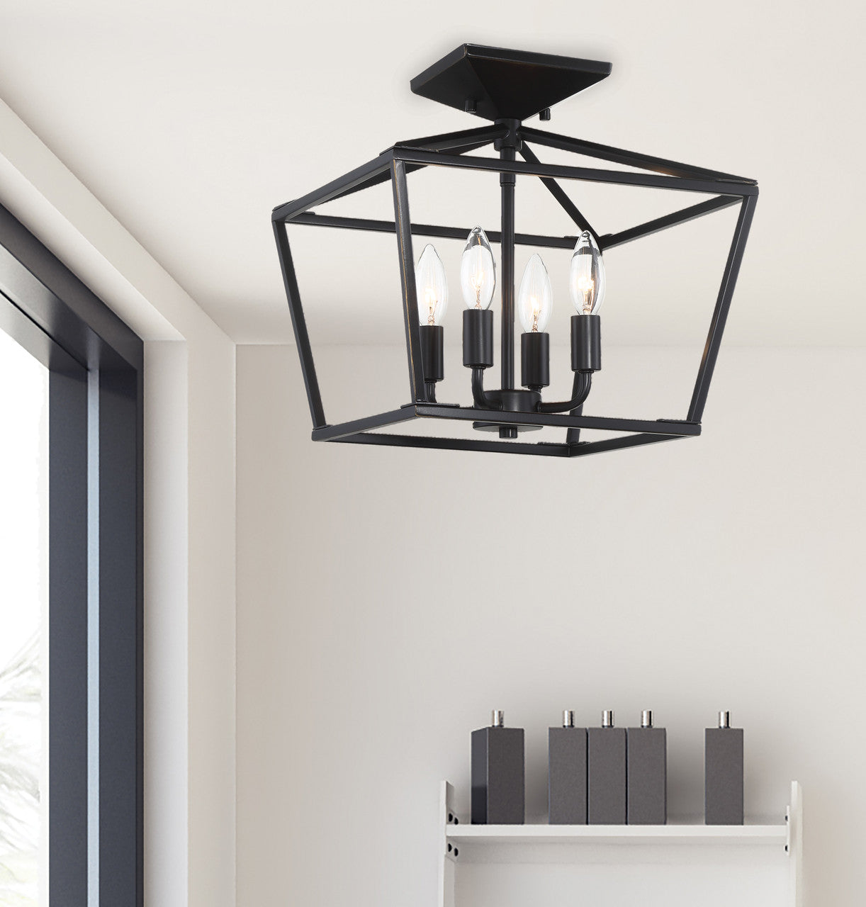 Townsend Semi Flush Mount, 4-Light, Classic Bronze, 13"W, Savoy House (6-328-4-44 1QYPR)