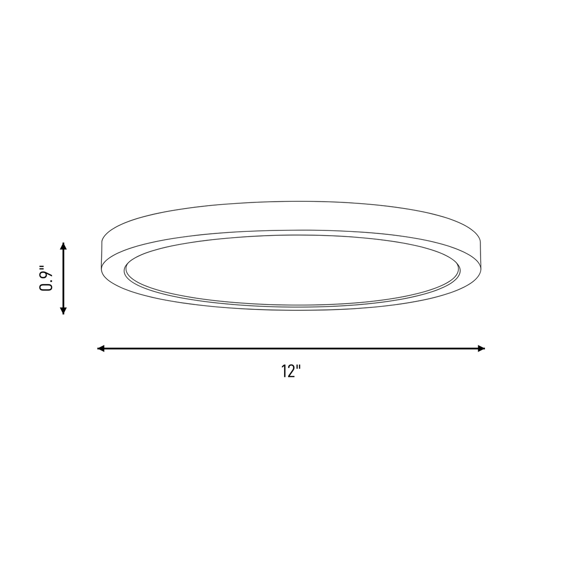 LED Flush Mount, 12"W