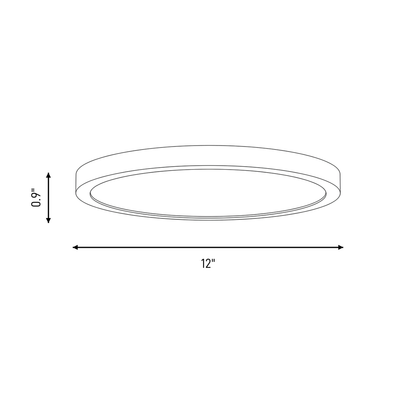 LED Flush Mount, 12"W