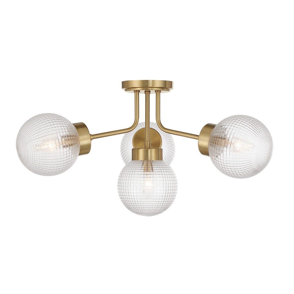 Savoy House Coral 4-Light Semi-Flush Mount - Warm Brass