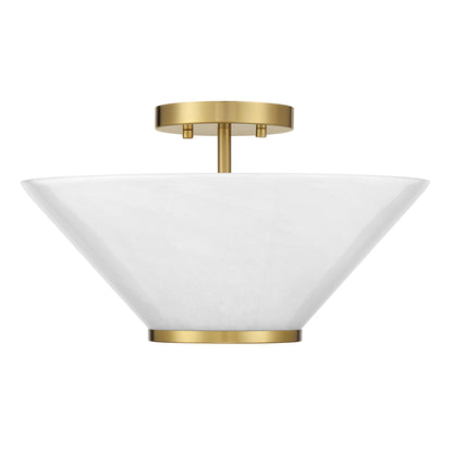 Blair 3-Light Convertible Semi-Flush or Pendant in Warm Brass