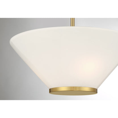 Blair 3-Light Convertible Semi-Flush or Pendant in Warm Brass
