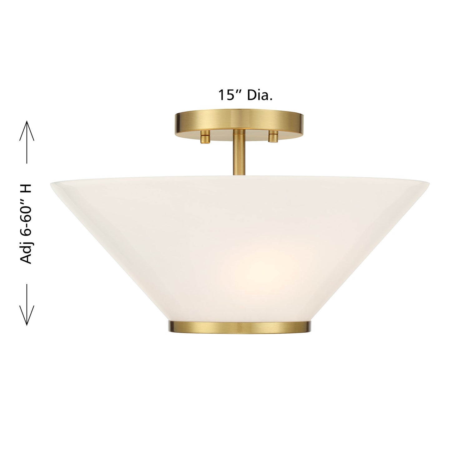 Blair 3-Light Convertible Semi-Flush or Pendant in Warm Brass