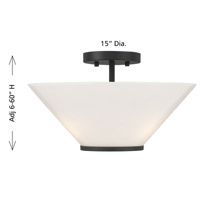 Blair 3-Light Convertible Semi-Flush or Pendant in Warm Brass