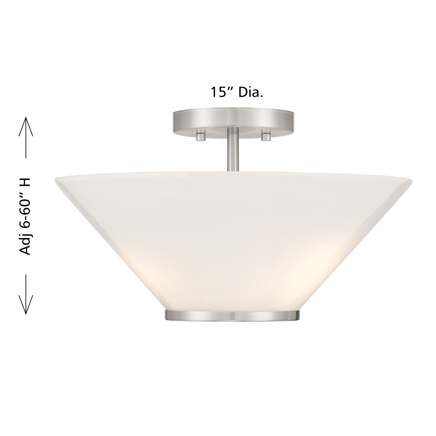 Blair 3-Light Convertible Semi-Flush or Pendant in Warm Brass