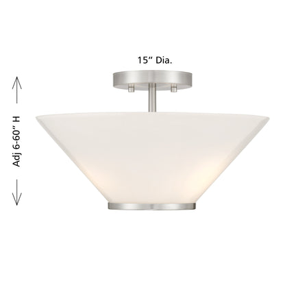 Blair 3-Light Convertible Semi-Flush or Pendant in Warm Brass