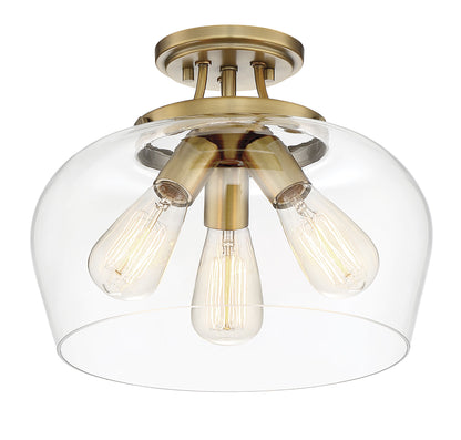 Octave 3-Light Ceiling Light in Polished Chrome
