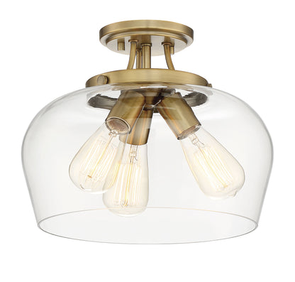 Octave 3-Light Ceiling Light in Polished Chrome