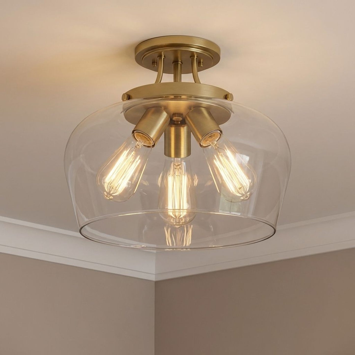 Octave 3-Light Ceiling Light in Polished Chrome
