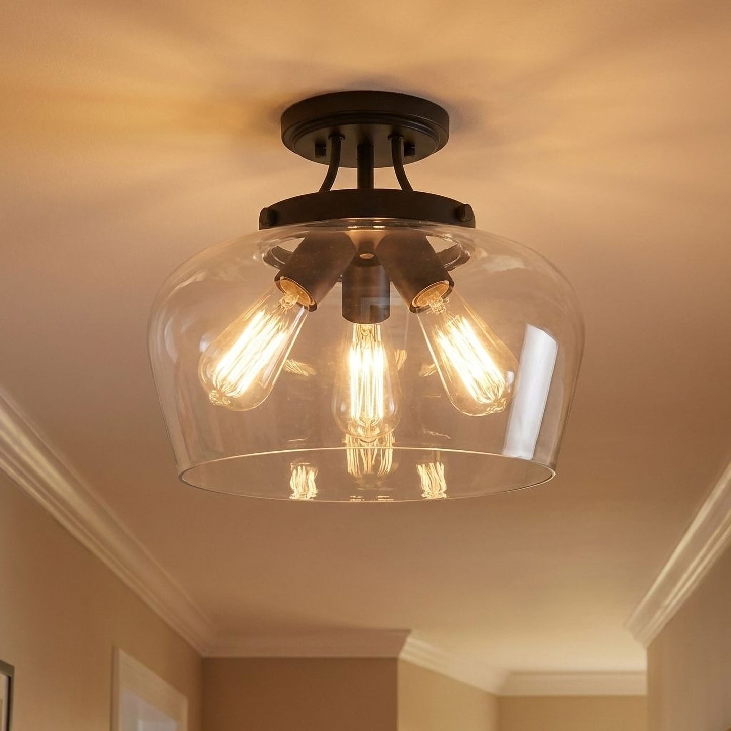 Octave 3-Light Ceiling Light in Polished Chrome