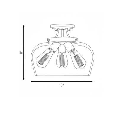 Octave 3-Light Ceiling Light in Polished Chrome