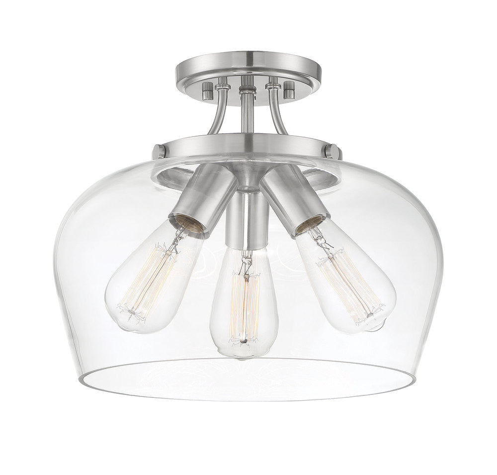 Savoy House Octave 3-Light Semi Flush Mount Satin Nickel