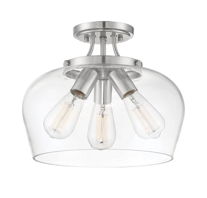 Savoy House Octave 3-Light Semi Flush Mount Satin Nickel
