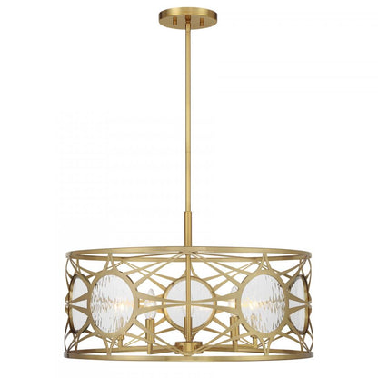 Savoy House Balfour 5-Light Convertible Semi-Flush or Pendant - Warm Brass