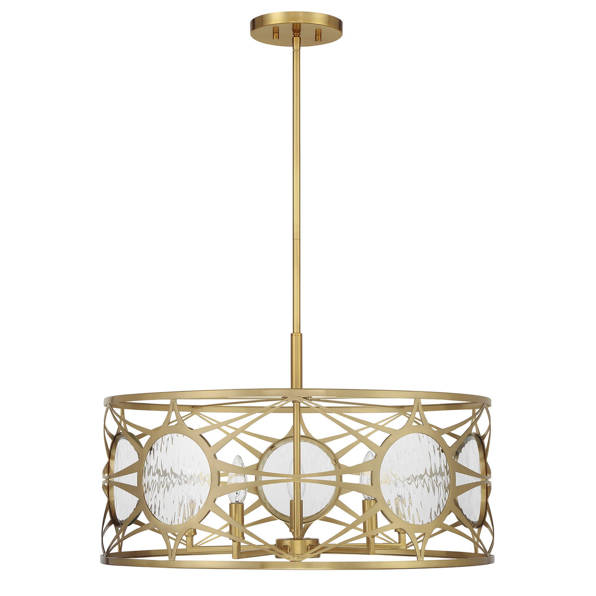 Balfour 5-Light Convertible Semi-Flush or Pendant Warm Brass