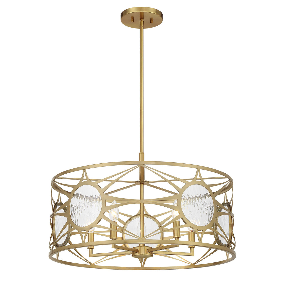 Balfour 5-Light Convertible Semi-Flush or Pendant Warm Brass
