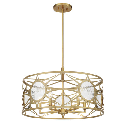 Balfour 5-Light Convertible Semi-Flush or Pendant Warm Brass