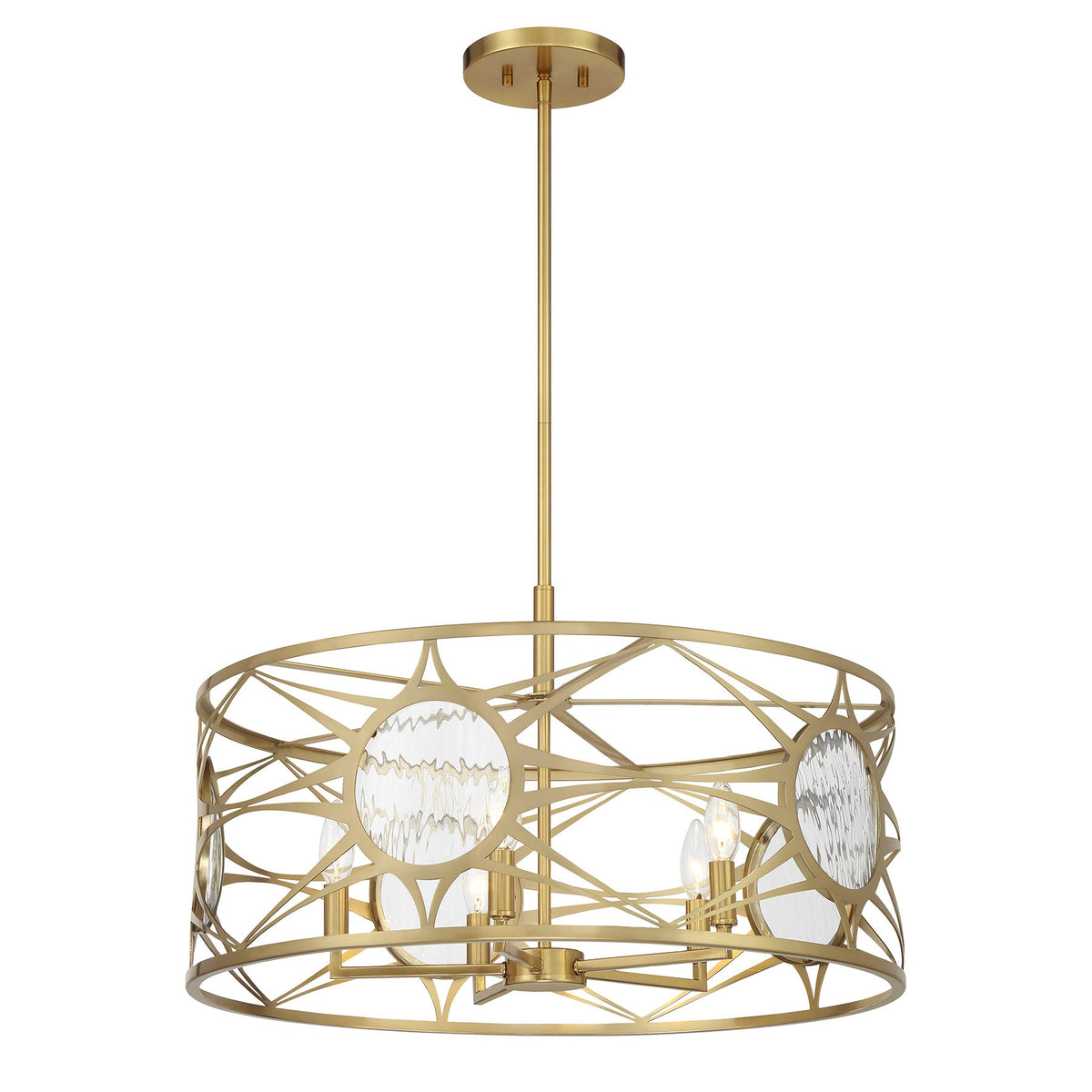 Balfour 5-Light Convertible Semi-Flush or Pendant Warm Brass