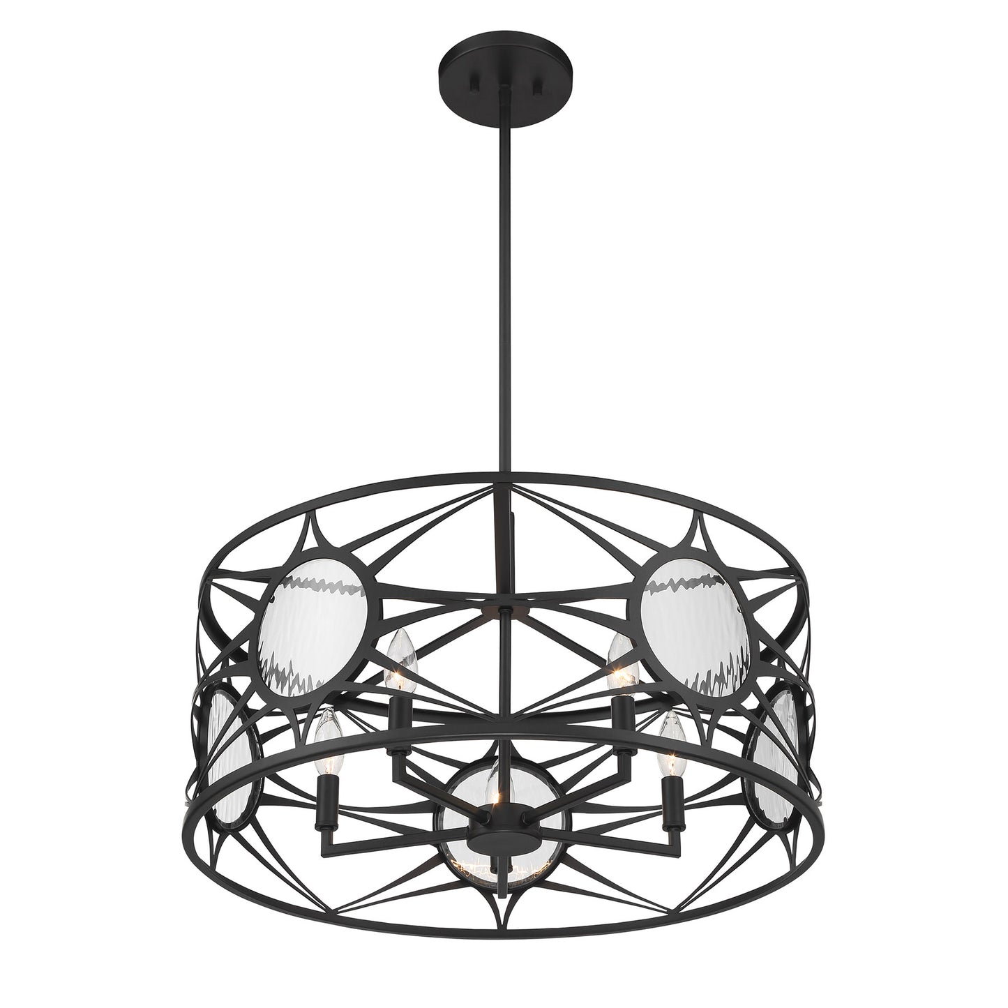 Balfour 5-Light Convertible Semi-Flush or Pendant - Matte Black