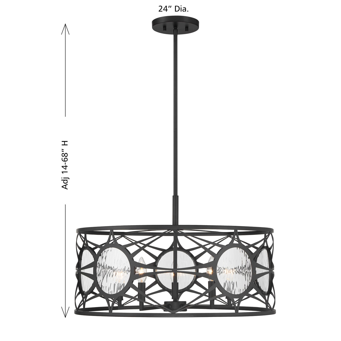 Balfour 5-Light Convertible Semi-Flush or Pendant - Matte Black
