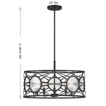 Balfour 5-Light Convertible Semi-Flush or Pendant - Matte Black