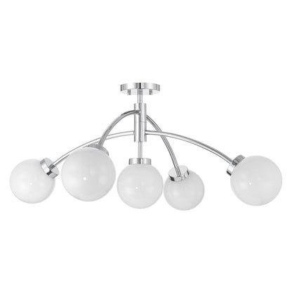 Redfield 5-Light Convertible Semi-Flush or Pendant in Chrome