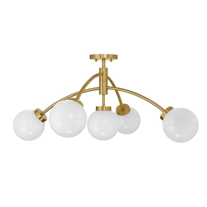 Redfield 5-Light Convertible Semi-Flush or Pendant in Chrome