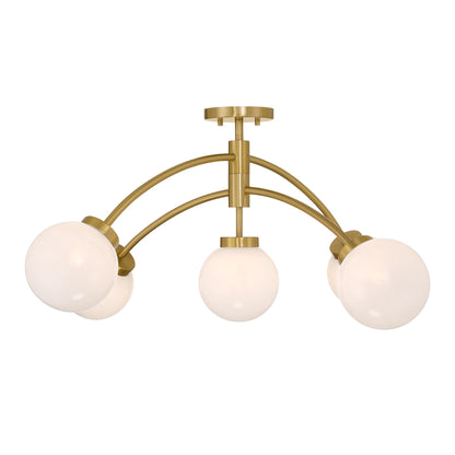 Redfield 5-Light Convertible Semi-Flush or Pendant in Chrome