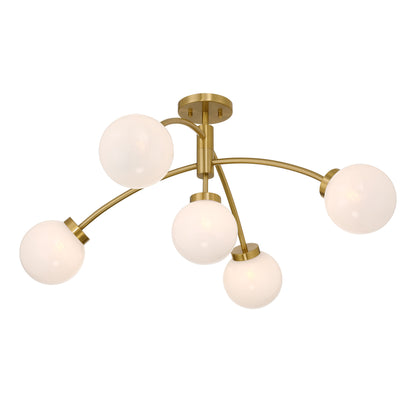 Redfield 5-Light Convertible Semi-Flush or Pendant in Chrome