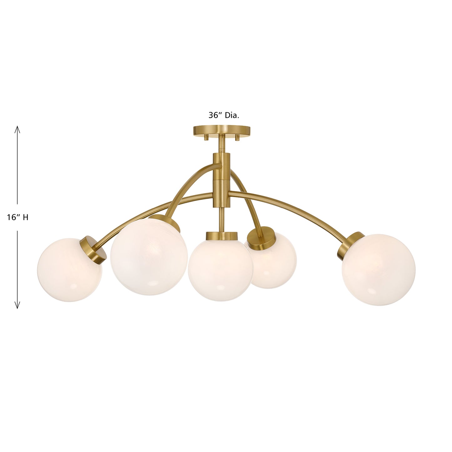 Redfield 5-Light Convertible Semi-Flush or Pendant in Chrome