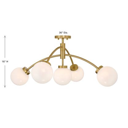 Redfield 5-Light Convertible Semi-Flush or Pendant in Chrome