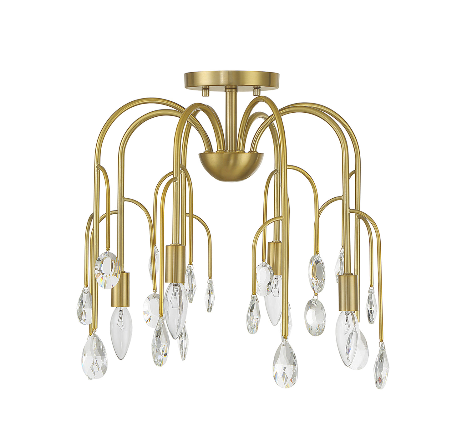 Anholt 4-Light Convertible Semi-Flush or Pendant - Noble Brass