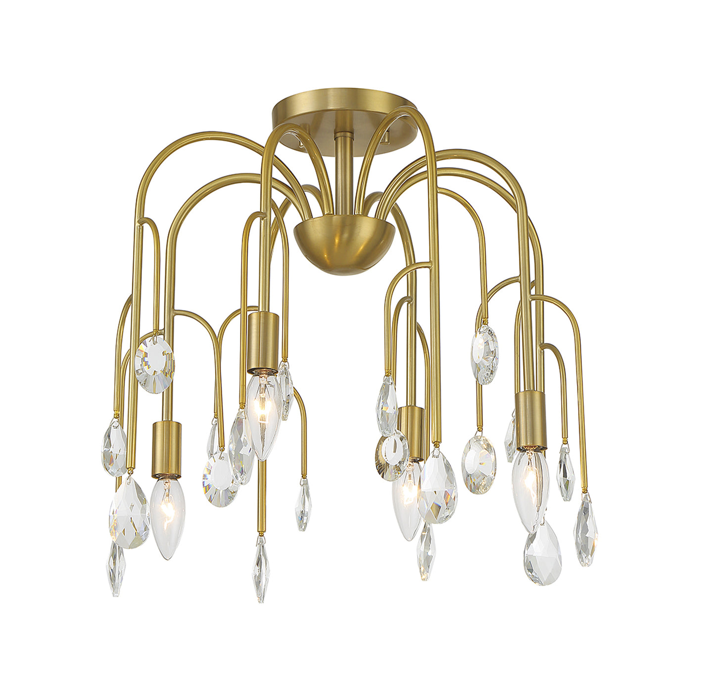 Anholt 4-Light Convertible Semi-Flush or Pendant - Noble Brass