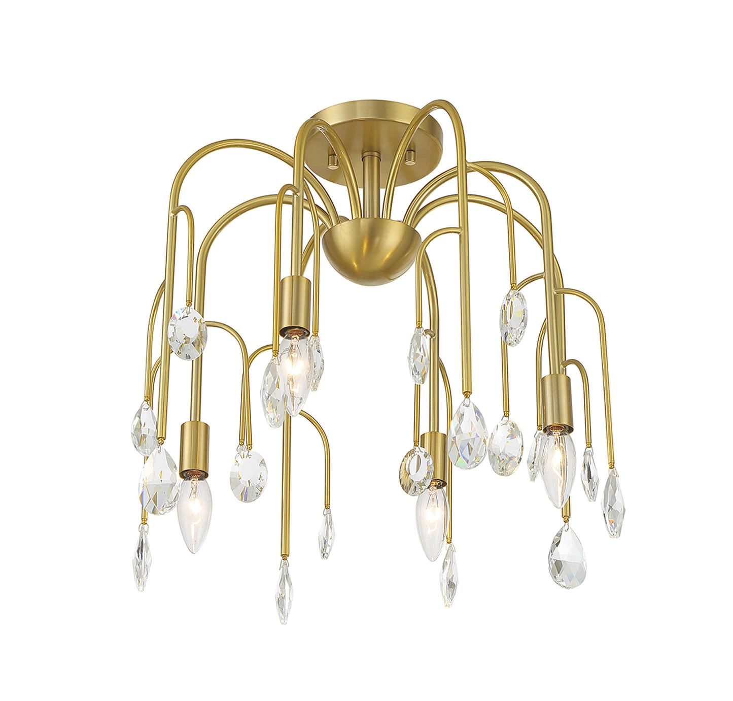 Anholt 4-Light Convertible Semi-Flush or Pendant - Noble Brass