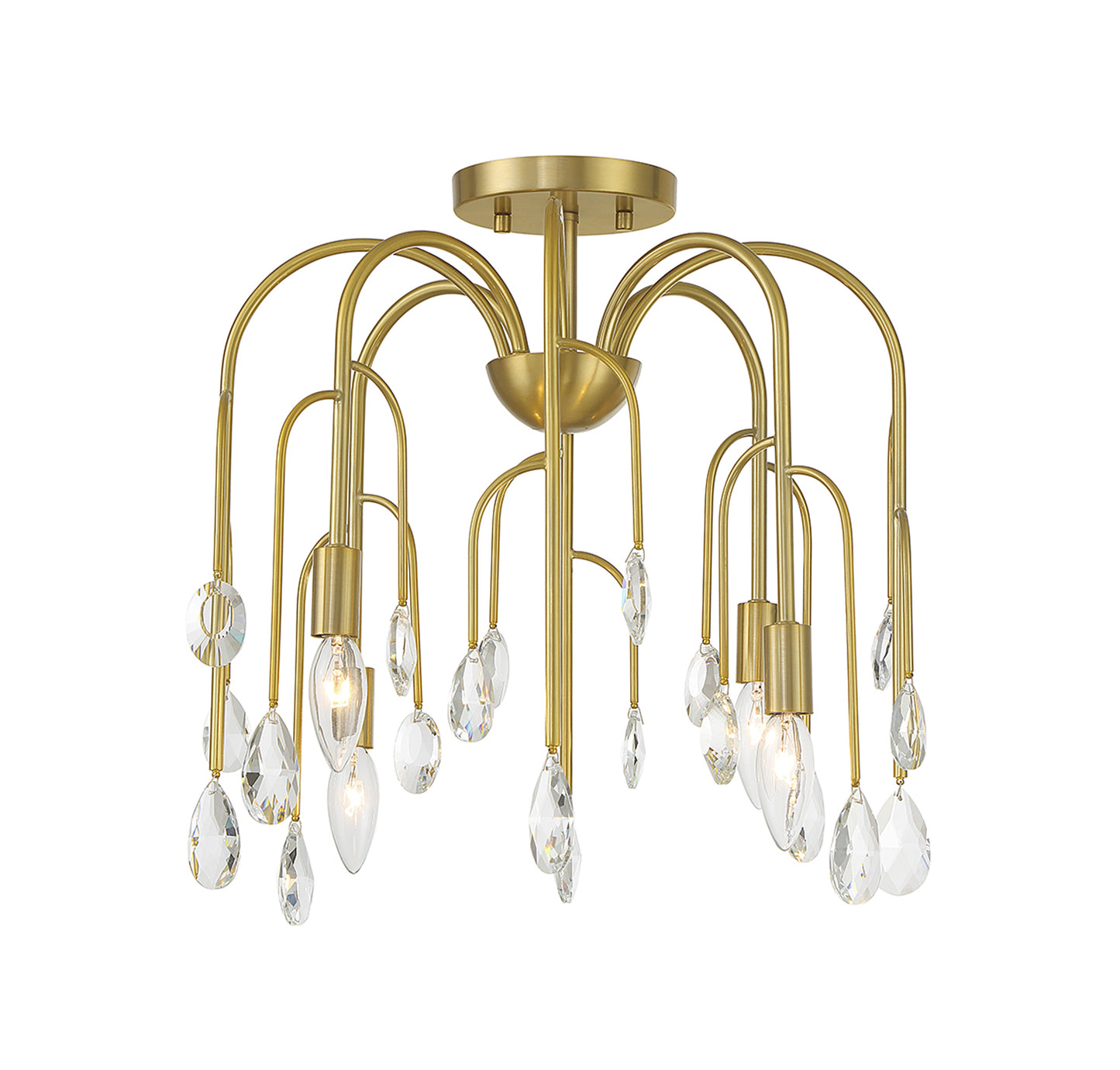 Anholt 4-Light Convertible Semi-Flush or Pendant - Noble Brass