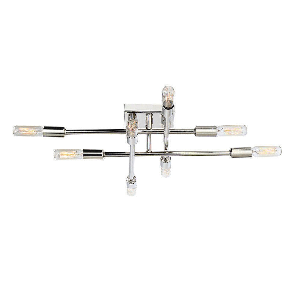 Savoy House Lyrique 8-Light Semi-Flush Mount Polished Nickel
