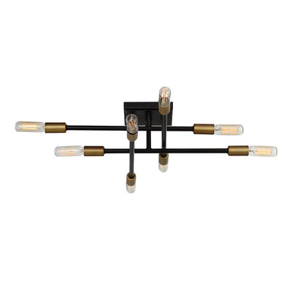 Savoy House Lyrique 8-Light Semi-Flush Mount Bronze with Brass Accents