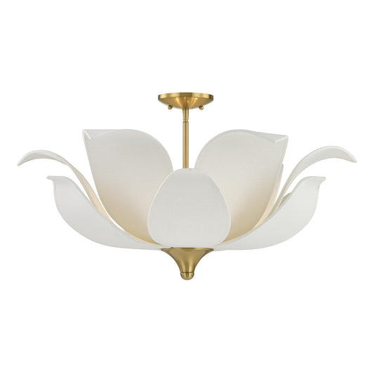 Savoy House Elsie 6-Light Convertible Semi-Flush or Pendant - Warm Brass