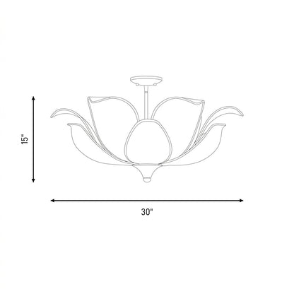 Savoy House Elsie 6-Light Convertible Semi-Flush or Pendant - dimensions