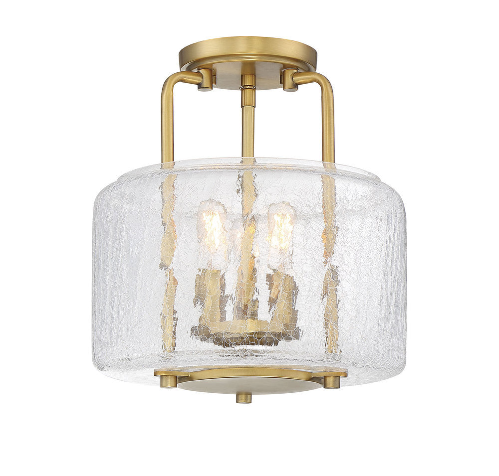 Savoy House Avalon 3-Light Semi-Flush Mount Warm Brass