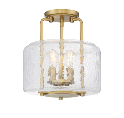 Savoy House Avalon 3-Light Semi-Flush Mount Warm Brass