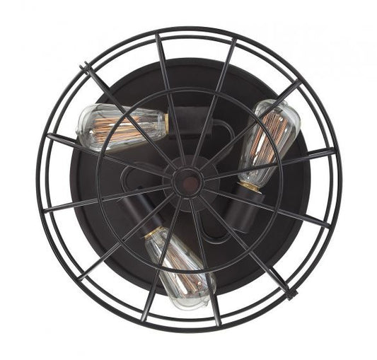Savoy House Scout 3-Light Outdoor Flush Mount Satin Nickel