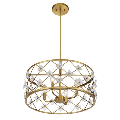 Bailey 4-Light Convertible Semi-Flush or Pendant - Warm Brass