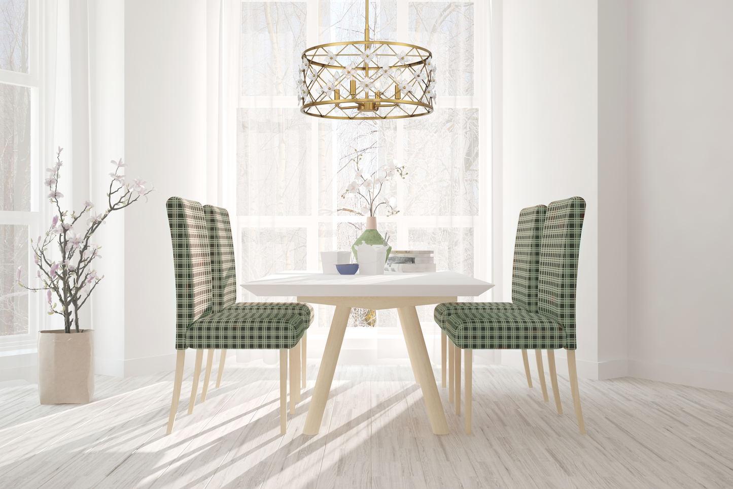 Bailey 4-Light Convertible Semi-Flush or Pendant - Warm Brass