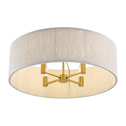 Maynard 4-Light Ceiling Light in Warm Brass White Rope