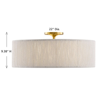 Maynard 4-Light Ceiling Light in Warm Brass White Rope