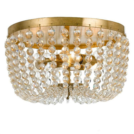 Crystorama Rylee Flush Mount Antique Gold